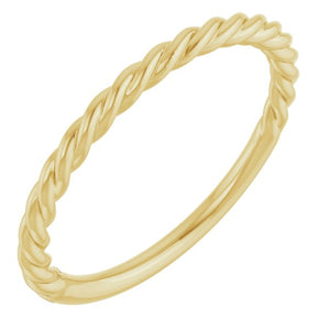 14K Gold, 18K Gold, Platinum Rope Standard-Fit Band - Options Available