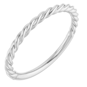 14K Gold, 18K Gold, Platinum Rope Standard-Fit Band - Options Available