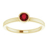 14K Gold 6 mm Natural Mozambique Garnet Ring - Polished Design