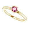 14K Gold 6 mm Natural Mozambique Garnet Ring - Polished Design