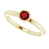 14K Gold 6 mm Natural Mozambique Garnet Ring - Polished Design