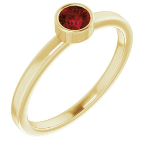 14K Gold Natural Mozambique Garnet Ring