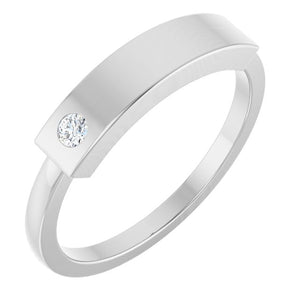 14K Gold Natural Diamond Stackable Family Ring