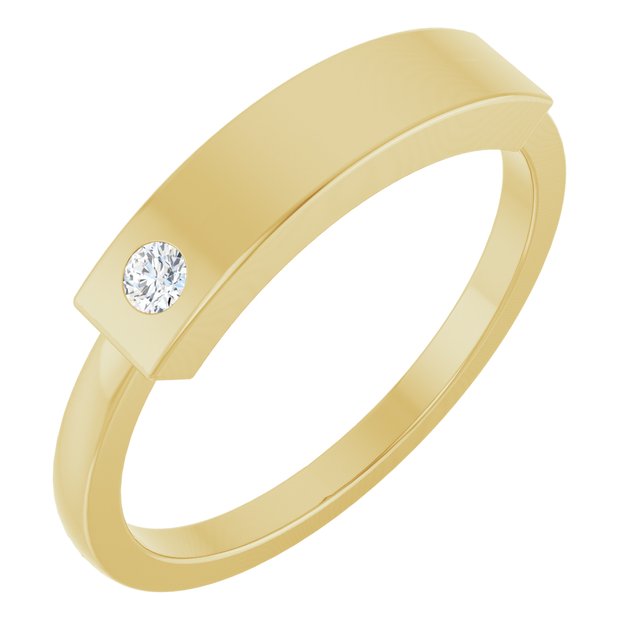 14K Gold Natural Diamond Stackable Family Ring