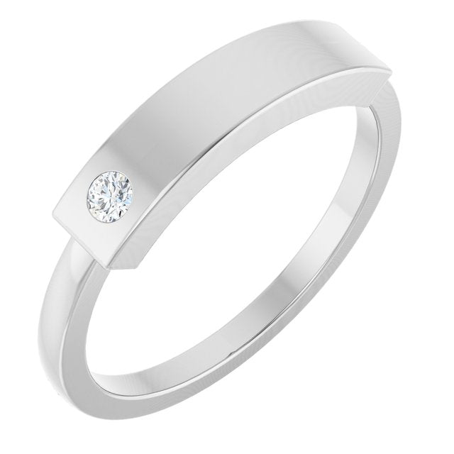 .03 Ctw Natural Diamond Stackable Family Ring