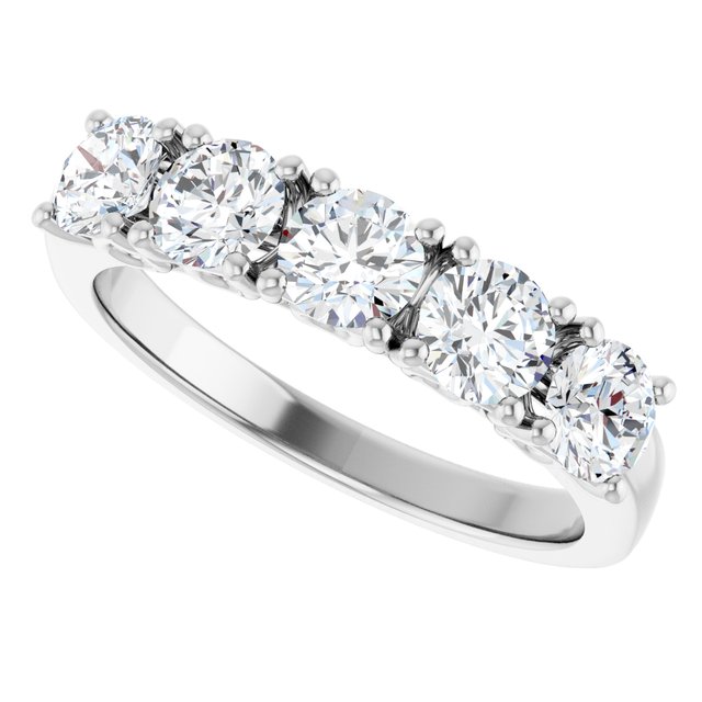 14K White 3/8 CTW Natural Diamond Anniversary Band