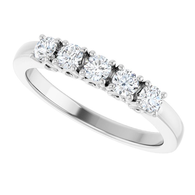 14K White Gold Diamond Anniversary Band – 3/8 CTW Brilliance