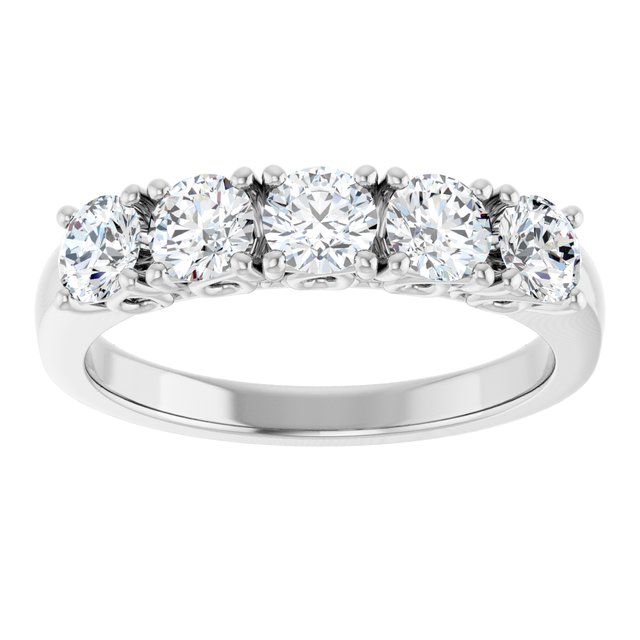 14K White 3/8 CTW Natural Diamond Anniversary Band