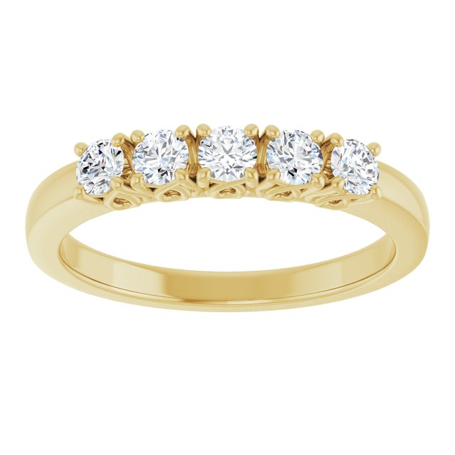 14K White 3/8 CTW Natural Diamond Anniversary Band