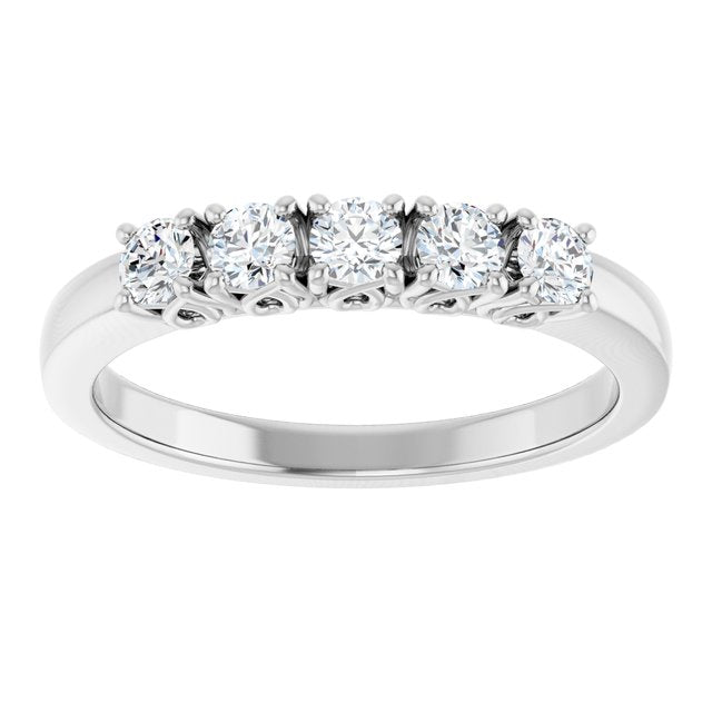 14K White Gold Diamond Anniversary Band – 3/8 CTW Brilliance