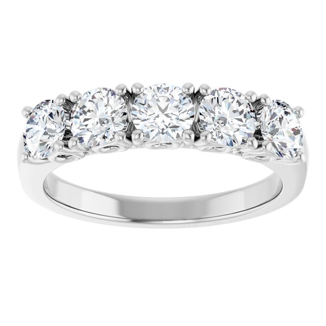 14K White 3/8 CTW Natural Diamond Anniversary Band