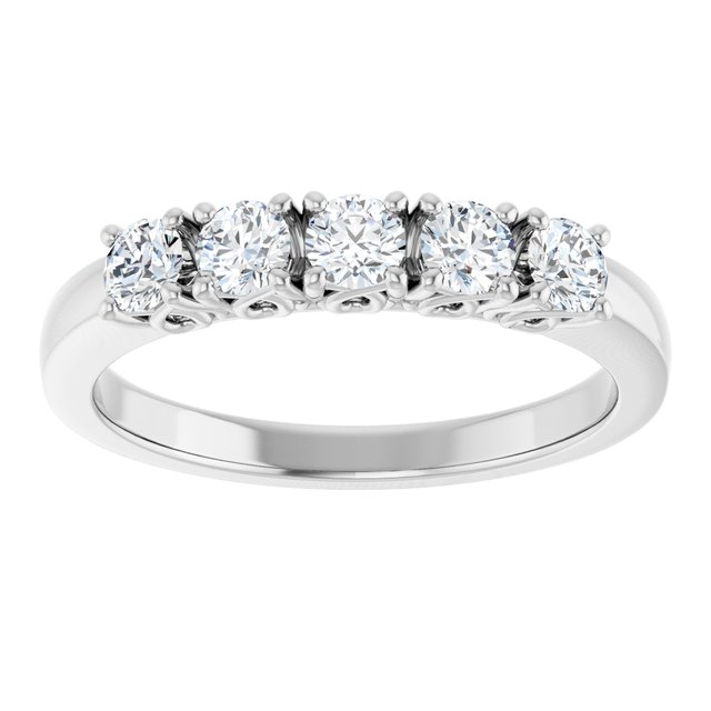 14K White 3/8 CTW Natural Diamond Anniversary Band