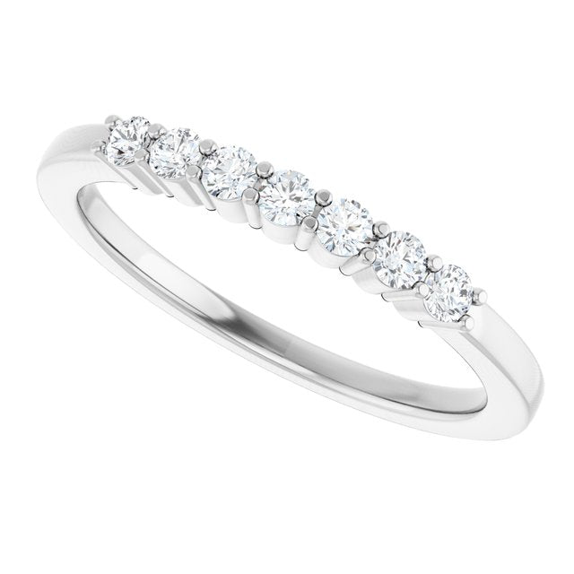 14K White 1/10 CTW Natural Diamond Anniversary Band