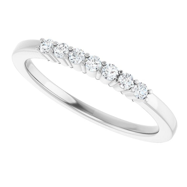 Elegant 14K White Gold Natural Diamond Anniversary Band with 1/10 CTW Sparkle