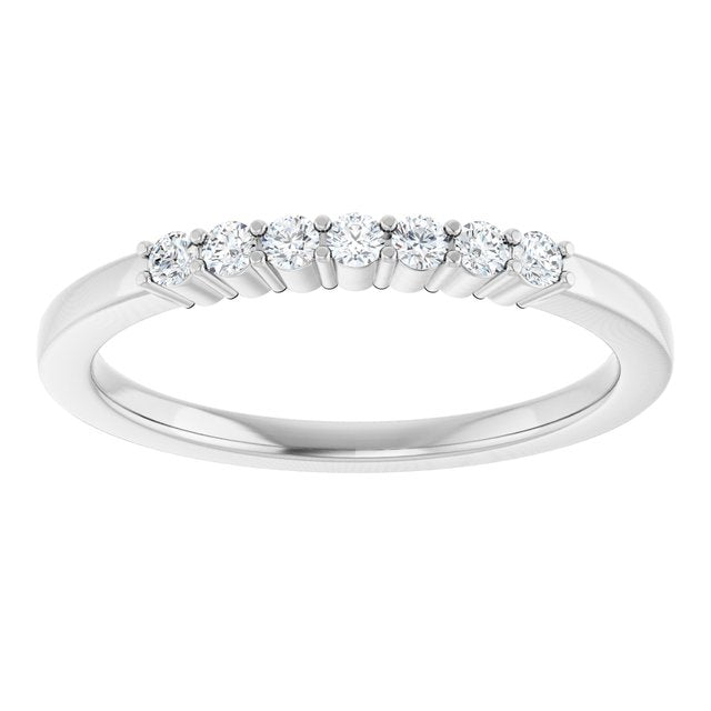 Elegant 14K White Gold Natural Diamond Anniversary Band with 1/10 CTW Sparkle