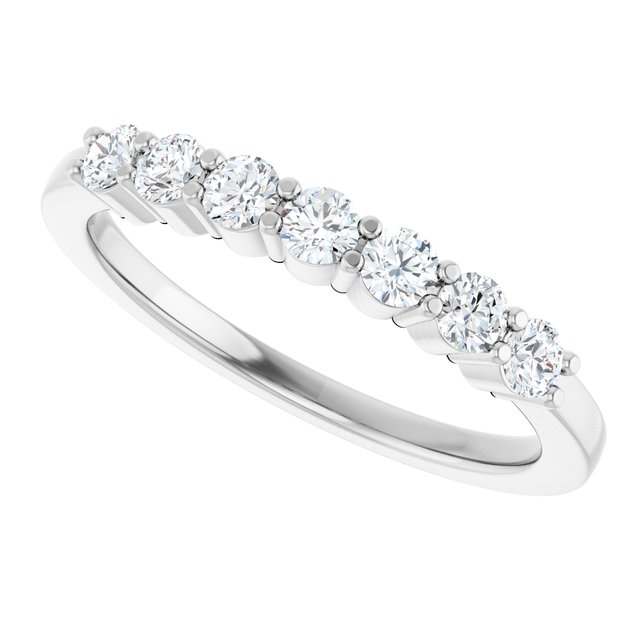 14K White 1/10 CTW Natural Diamond Anniversary Band