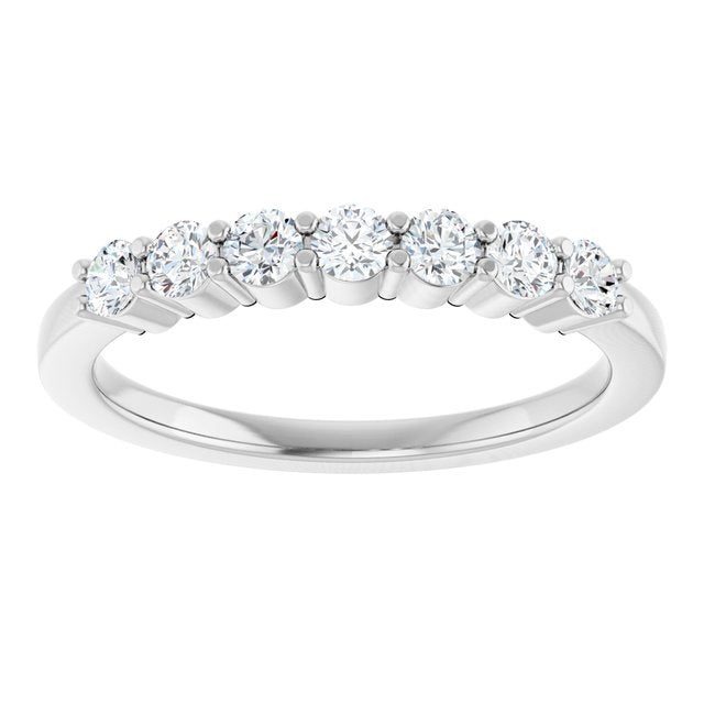 14K White 1/10 CTW Natural Diamond Anniversary Band