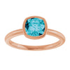 14K White Natural London Blue Topaz Ring