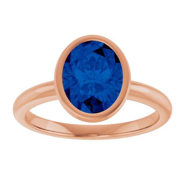 Lab-Grown Blue Sapphire Solitaire Ring