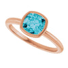 14K White Natural London Blue Topaz Ring