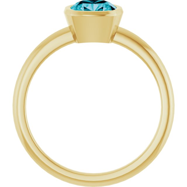 14K White Natural London Blue Topaz Ring