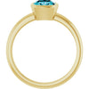 14K White Natural London Blue Topaz Ring