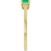 14K Yellow Gold Lab-Grown Emerald 6x4 mm Ring - Eco-Friendly Elegance