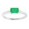 14K Yellow Gold Lab-Grown Emerald 6x4 mm Ring - Eco-Friendly Elegance