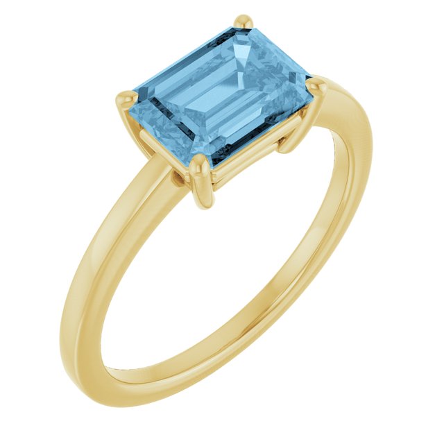 14K Gold Lab-Grown Emerald Ring