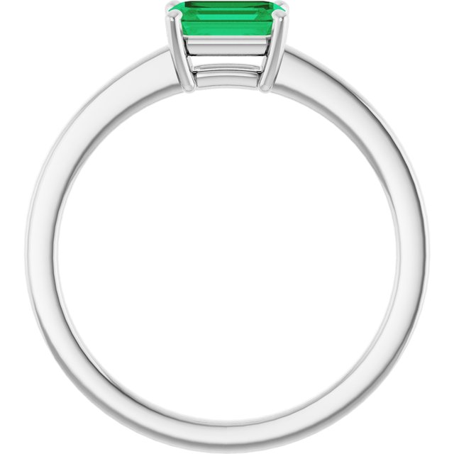 14K Yellow Gold Lab-Grown Emerald 6x4 mm Ring - Eco-Friendly Elegance