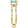 14K Yellow Gold, 8x6 mm Oval Natural Sky Blue Topaz Ring with 1/3 CTW Diamonds