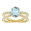 14K Yellow Gold, 8x6 mm Oval Natural Sky Blue Topaz Ring with 1/3 CTW Diamonds