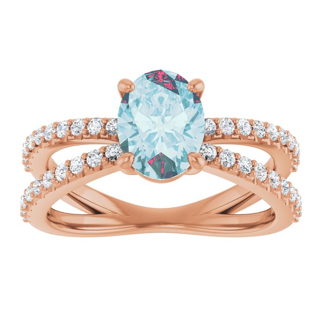 14K Yellow Natural Sky Blue Topaz & 1/3 CTW Natural Diamond Ring