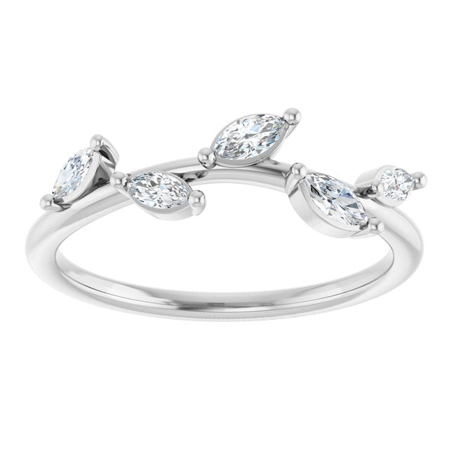 14K Gold Lab Grown Diamond Leaf Ring - Options Available