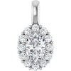 14K White Natural Blue Sapphire & 1/2 CTW Natural Diamond Pendant