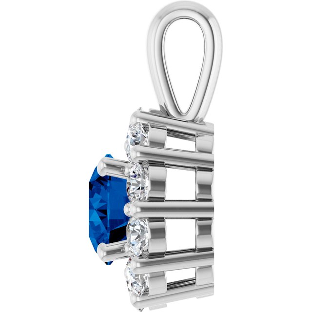14K Gold Sapphire And Diamond Pendant - Options Available