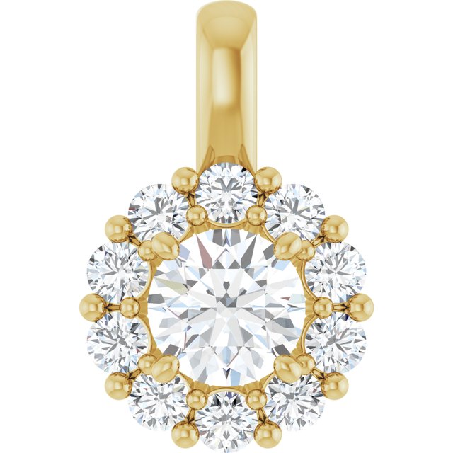 3/4 CTW Lab-Grown Diamond Halo Pendant Crafted in 14K Gold