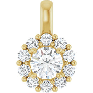 3/4 CTW Lab-Grown Diamond Halo Pendant Crafted in 14K Gold