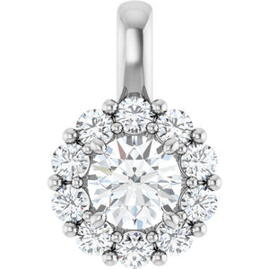 3/4 CTW Lab-Grown Diamond Halo Pendant Crafted in 14K Gold