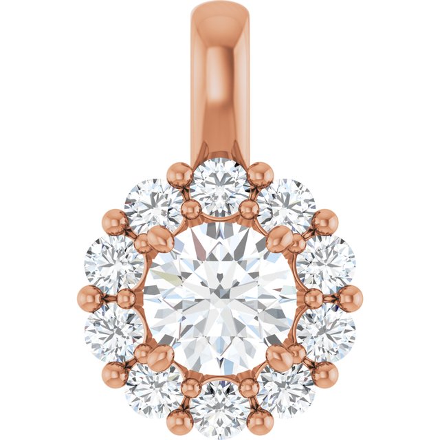 3/4 Ctw Lab-Grown Diamond Halo-Style Pendant
