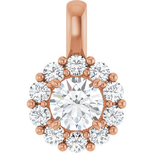 3/4 Ctw Lab-Grown Diamond Halo-Style Pendant