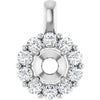 14K White Natural Blue Sapphire & 1/2 CTW Natural Diamond Pendant