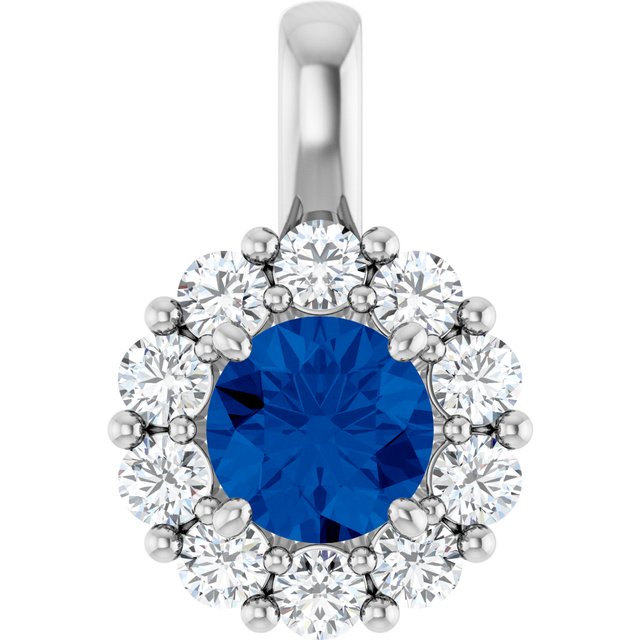 14K Gold Sapphire And Diamond Pendant - Options Available