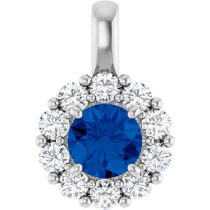14K Gold Sapphire And Diamond Pendant - Options Available
