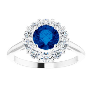 14K Gold Natural Blue Sapphire and Diamond Ring - Options Available
