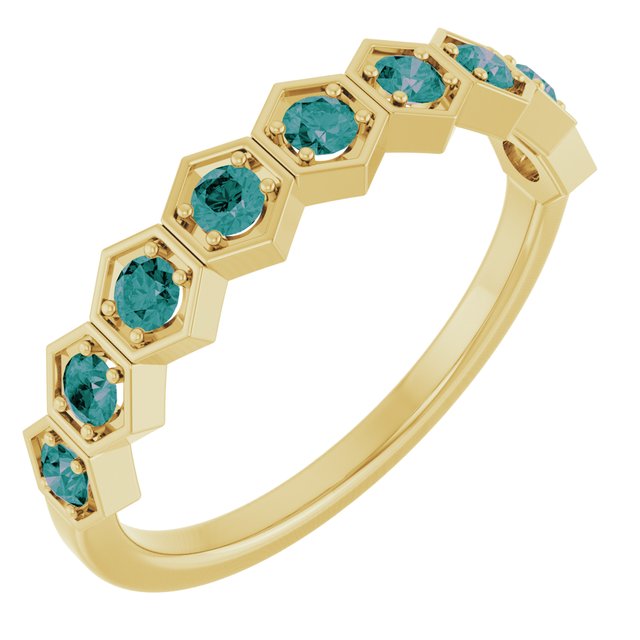 Lab-Grown Emerald & Gemstone Stackable Ring in 14K Gold, Silver & Platinum