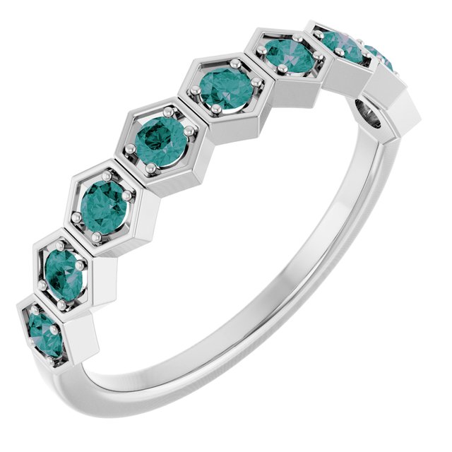 Lab-Grown Emerald Stackable Ring