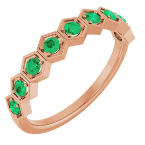 Lab-Grown Emerald Stackable Ring