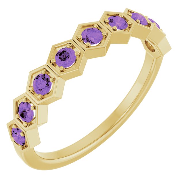 14K Gold Natural Diamond Stackable Ring