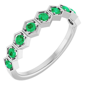 Lab-Grown Emerald Stackable Ring